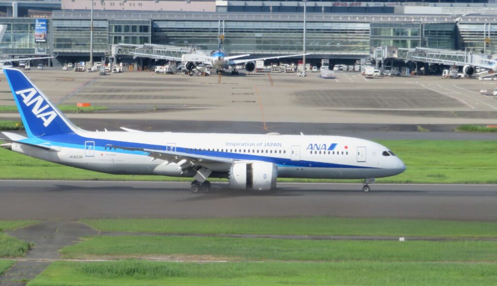 羽田空港　JA803A　着陸