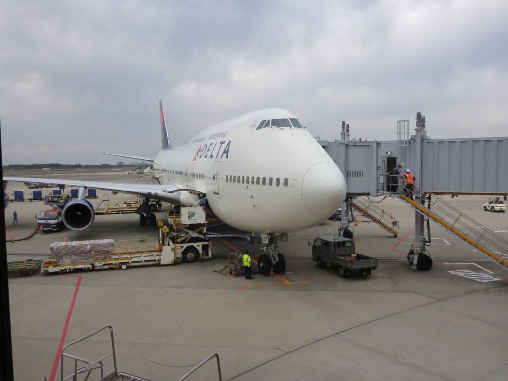 デルタ航空　B747　ジャンボ　成田空港