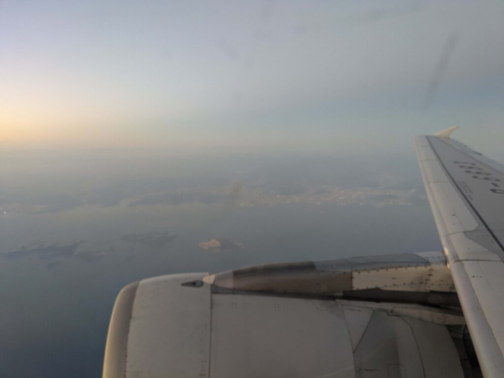 中国南方航空 景色 関西空港 上海 瀬戸内海